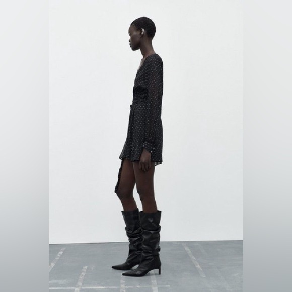 ZARA ~ Rhinstone Mini Dress w/ Belt - Picture 5 of 10